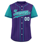 Custom Purple Cyan Stripe Fashion Personalized Authentic Baseball Jersey BSBJ01-D017248
