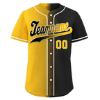 Custom Yellow Black Gradient Fashion Personalized Authentic Baseball Jersey BSBJ01-D0a7a00