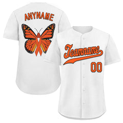 Custom White World Cancer Day Personalized Authentic Baseball Jersey BSBJ01-E06020-15