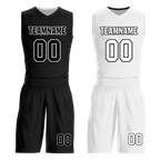 Custom Black White Classic Style Reversible Basketball Uniform Personalized Ordinary BBJR-D017007
