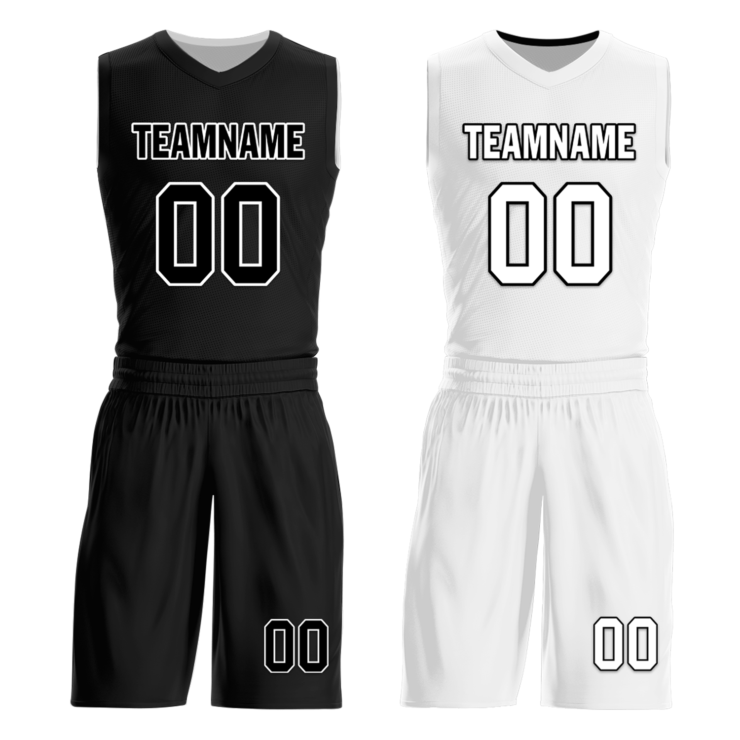 Custom Black White Classic Style Reversible Basketball Uniform Personalized Ordinary BBJR-D017007