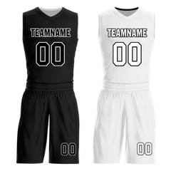 Custom Black White Classic Style Reversible Basketball Uniform Personalized Ordinary BBJR-D017007