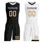 Custom Black White Classic Style Reversible Basketball Uniform Personalized Ordinary BBJR-D017044