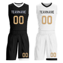 Custom Black White Classic Style Reversible Basketball Uniform Personalized Ordinary BBJR-D017044