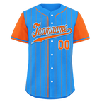 Custom Blue Orange Stripe Fashion Personalized Authentic Baseball Jersey BSBJ01-D017211