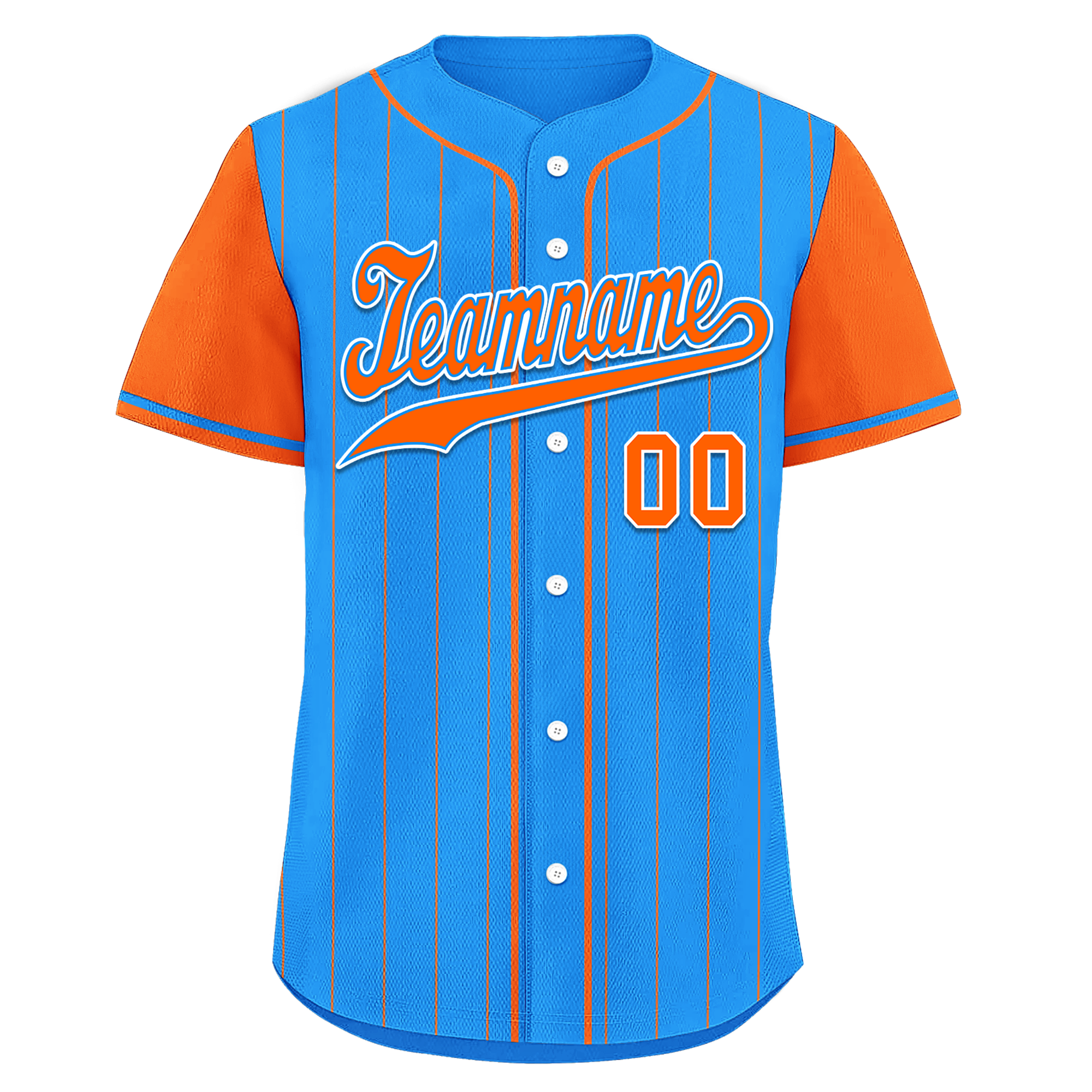 Custom Blue Orange Stripe Fashion Personalized Authentic Baseball Jersey BSBJ01-D017211