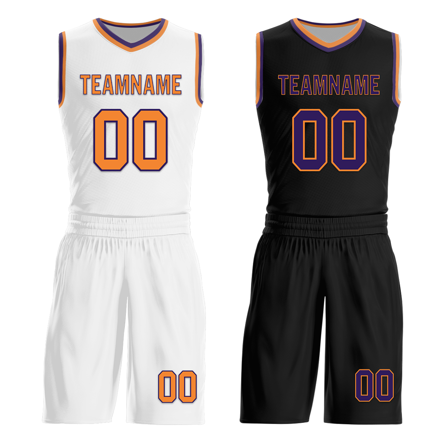 Custom White Black Classic Style Reversible Basketball Uniform Personalized Ordinary BBJR-D017057