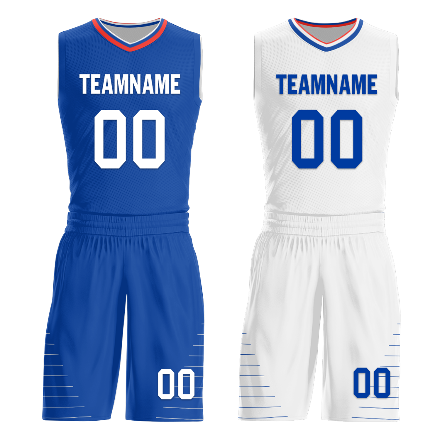 Custom Blue White Classic Style Reversible Basketball Uniform Personalized Ordinary BBJR-D017031
