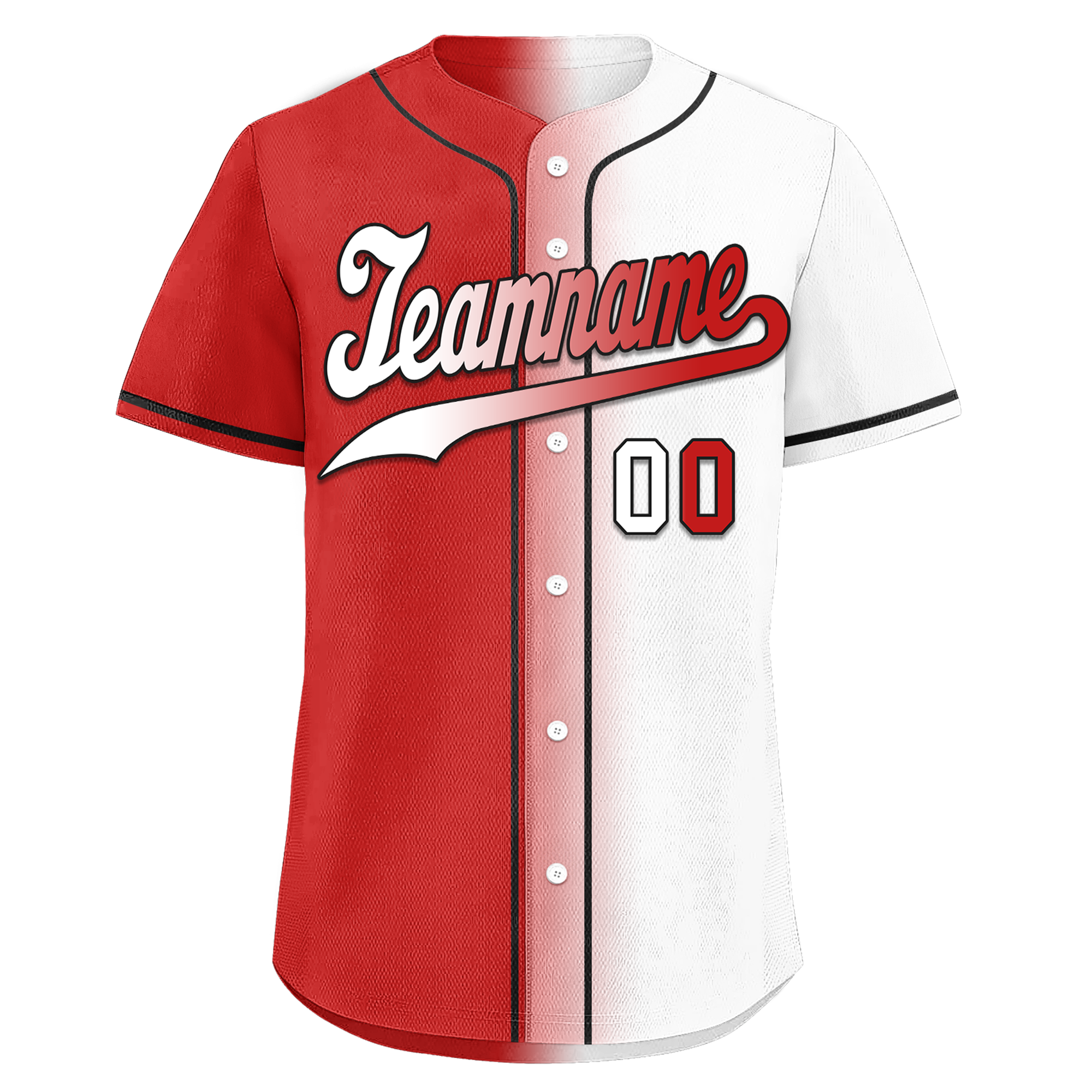 Custom Red White Gradient Fashion Personalized Authentic Baseball Jersey BSBJ01-D0a7aa9