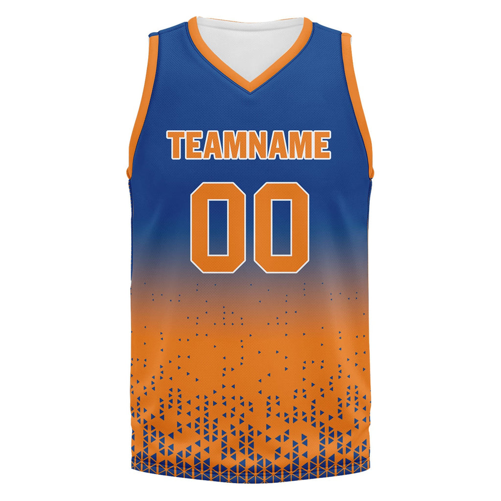 Custom Blue Orange Fade Fashion Sports Uniform Basketball Jersey BBJ01-D020102-3