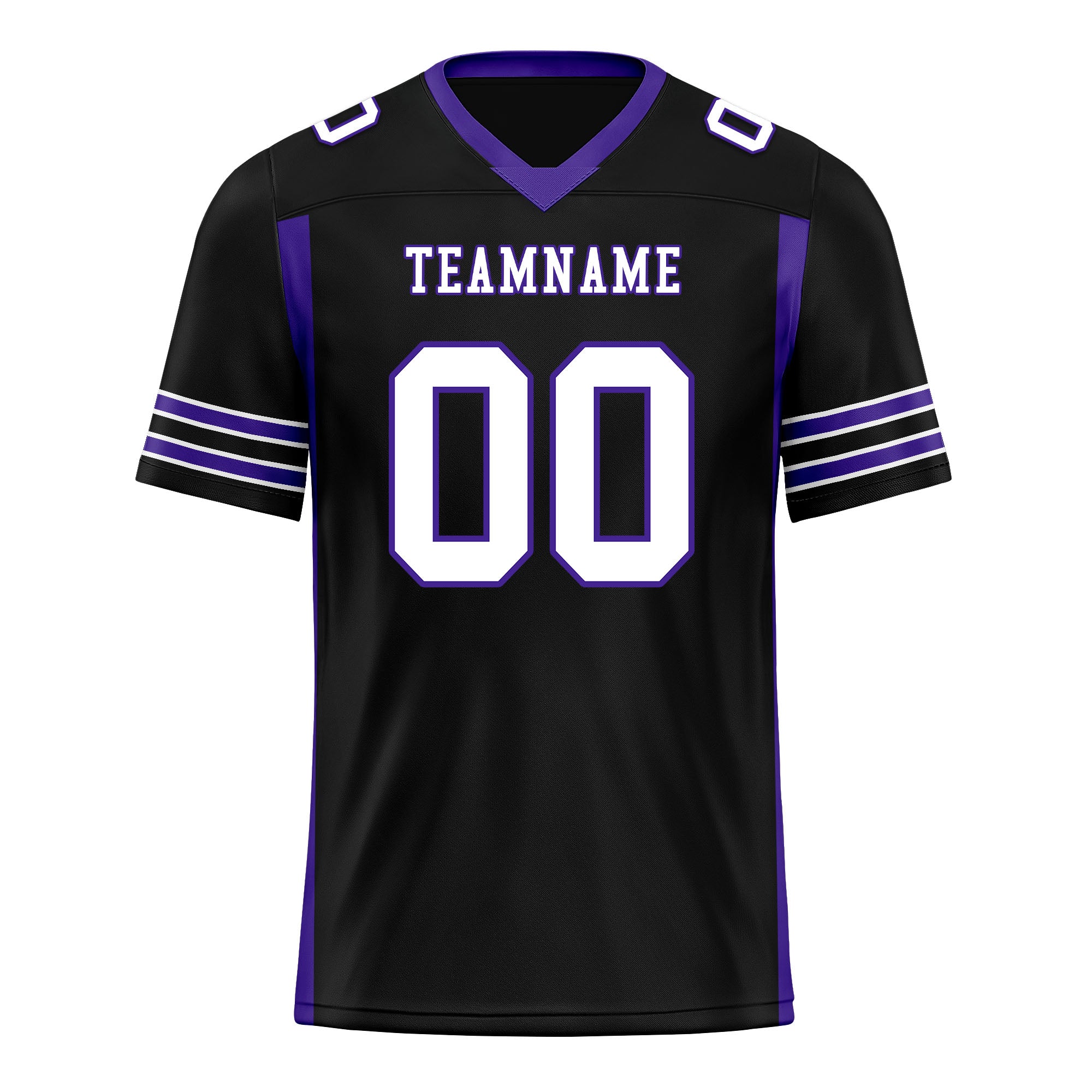 Custom Black Yellow Striped Sleeves Personalized Authentic Football Jersey FBJ02-D06061