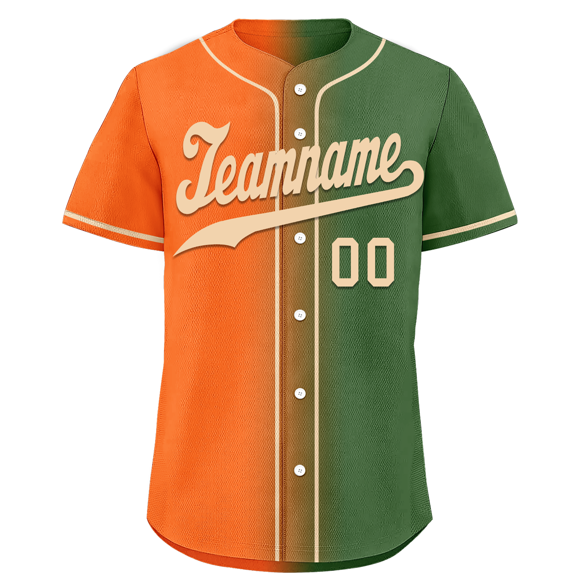 Custom Orange Green Gradient Fashion Personalized Authentic Baseball Jersey BSBJ01-D0a708d