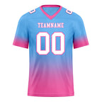 Custom Blue Pink Fade Fashion Personalized Authentic Football Jersey FBJ02-D06104
