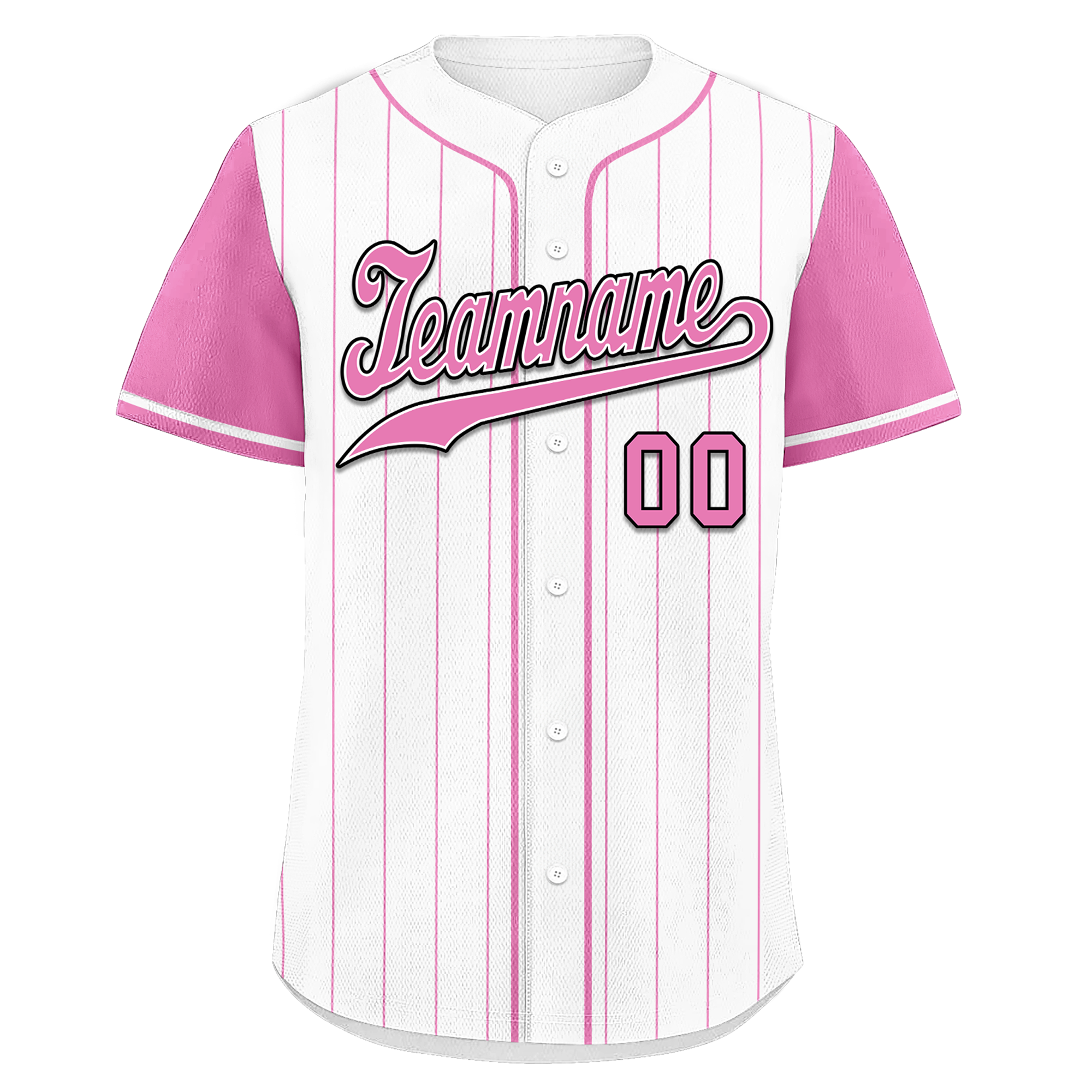 Custom White Pink Stripe Fashion Personalized Authentic Baseball Jersey BSBJ01-D017225