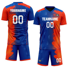 Custom Orange Blue Soccer Sets Jersey Personalized SCJ101-D020210-1