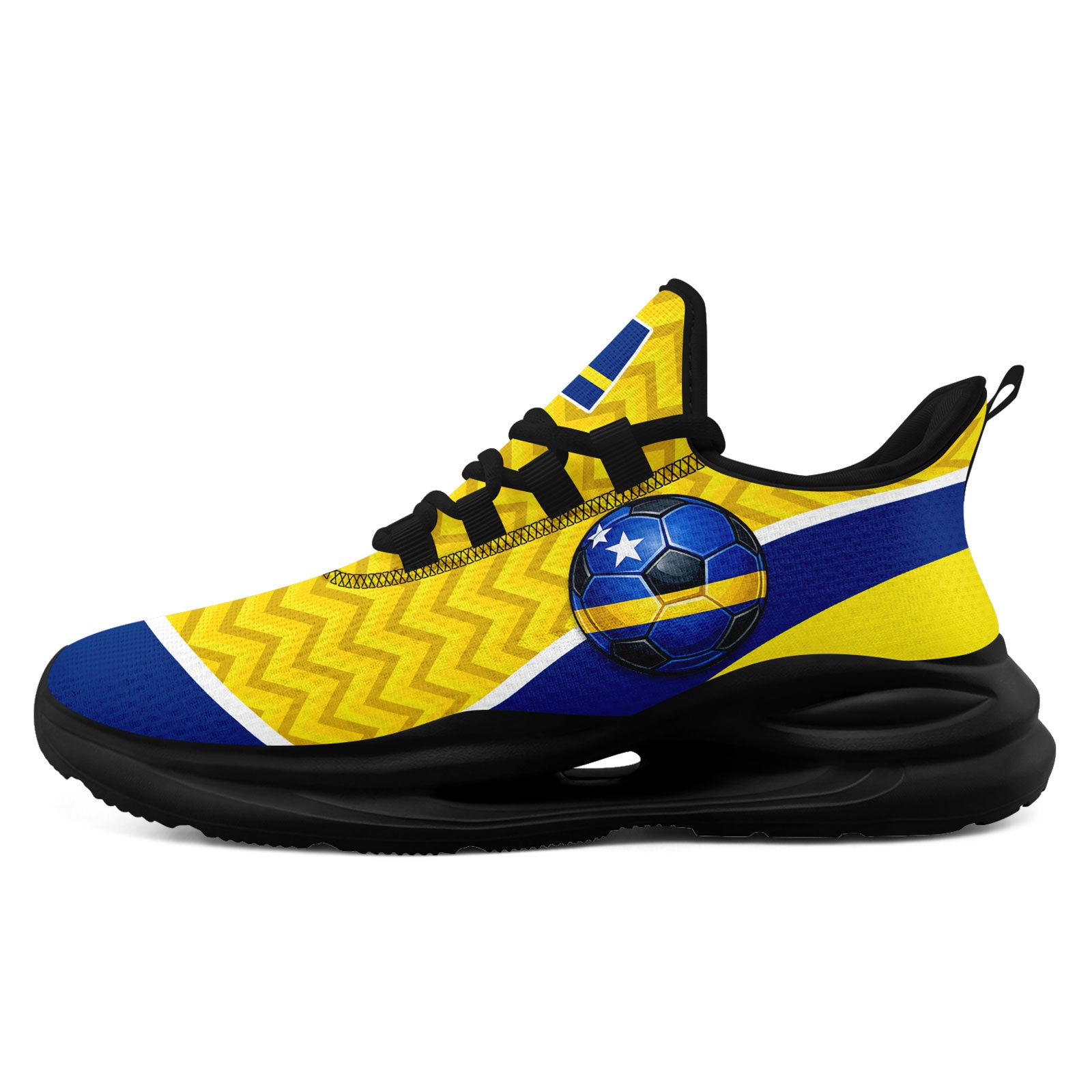 Custom Curaçao 2026 World Cup Sneakers DIY Country Flag Running Shoes Lightweight Sport Shoes Gift for Football Fans Personalized Team Name and Logo FN079-F009087-1