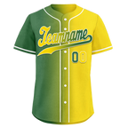 Custom Green Yellow Gradient Fashion Personalized Authentic Baseball Jersey BSBJ01-D0a707d