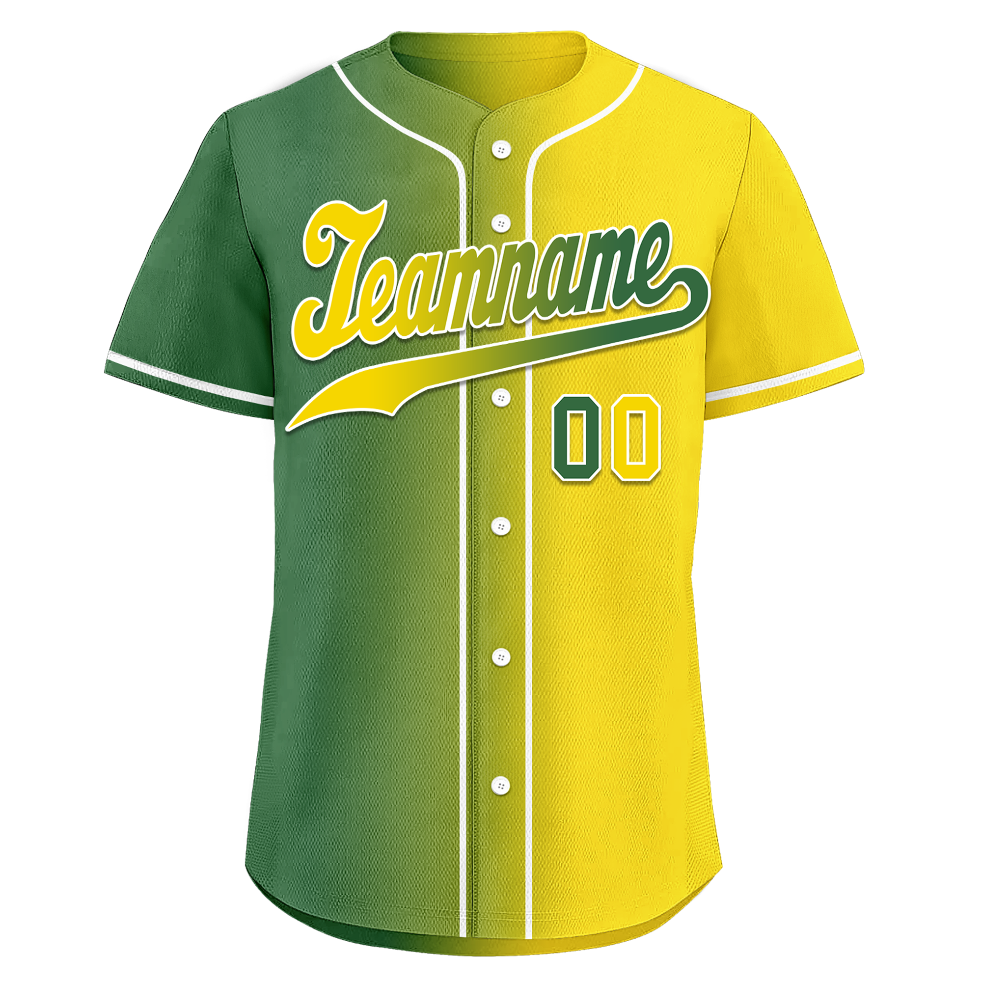 Custom Green Yellow Gradient Fashion Personalized Authentic Baseball Jersey BSBJ01-D0a707d