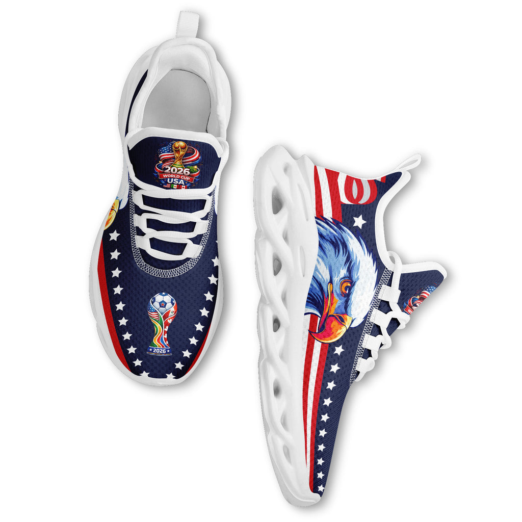 Custom United States 2026 World Cup Sneakers DIY Country Flag Running Shoes Lightweight Sport Shoes Gift for Football Fans Personalized Team Name and Logo FN003-F018032-4