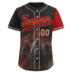 Custom Black Red Skull Fashion Personalized Authentic Baseball Jersey BSBJ01-D017143