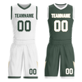 Custom White Green Classic Style Reversible Basketball Uniform Personalized Ordinary BBJR-D017010