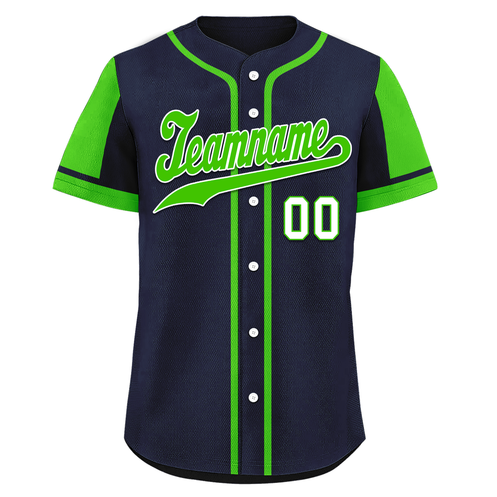 Custom Blue Green Raglan Sleeves Personalized Authentic Baseball Jersey BSBJ01-D017181