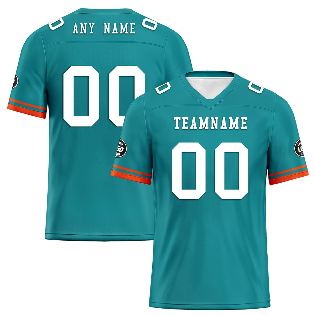Custom Green Orange Miami Football Jersey and Firesoul Sports Shoes Combo Offer Personalized Combo ZH-D020273-24