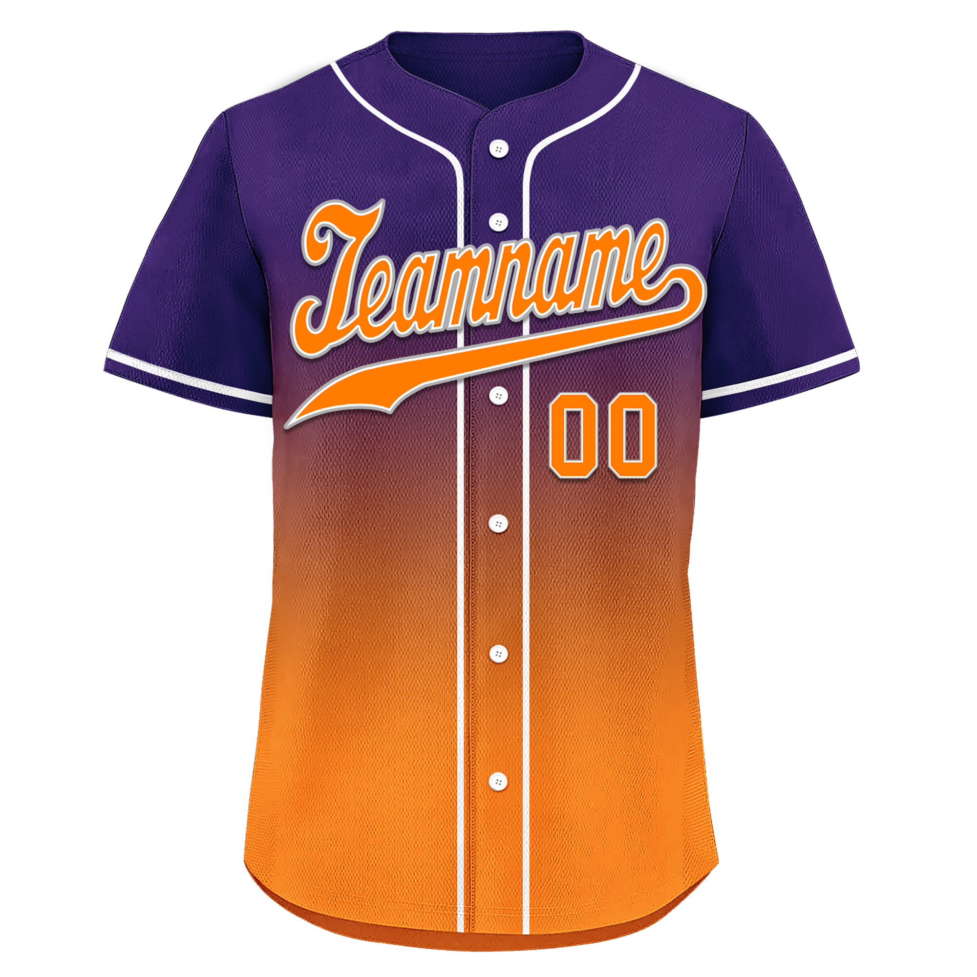Custom Purple Orange Fade Fashion Personalized Authentic Baseball Jersey BSBJ01-D0a70de