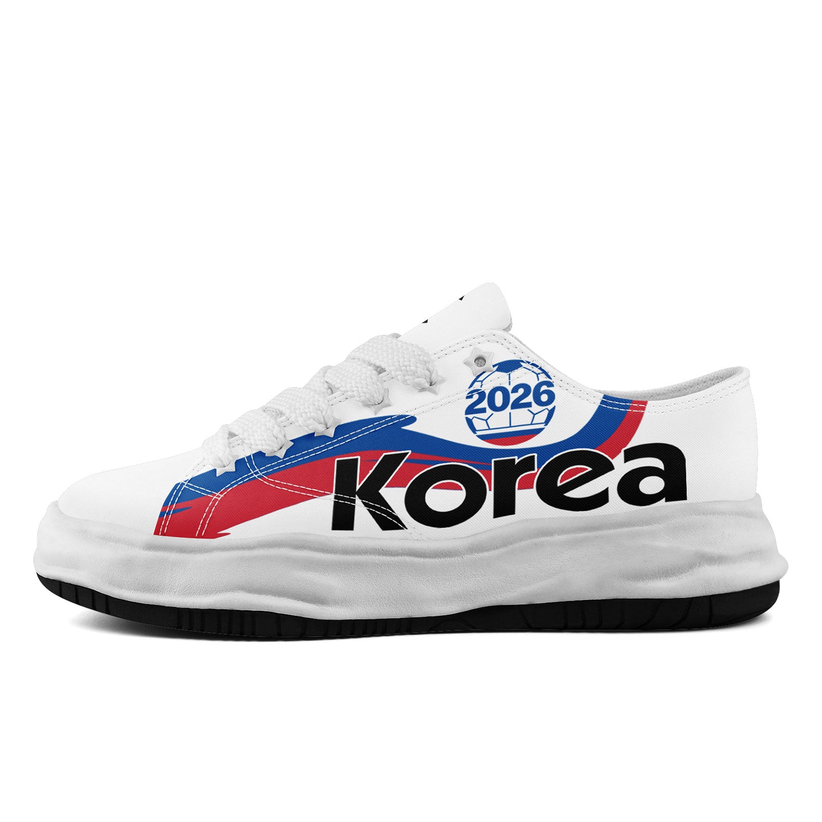 Custom South Korea 2026 World Cup Sneakers DIY Country Flag Running Shoes Lightweight Sport Shoes Gift for Football Fans Personalized Team Name and Logo FN038-F009095-3