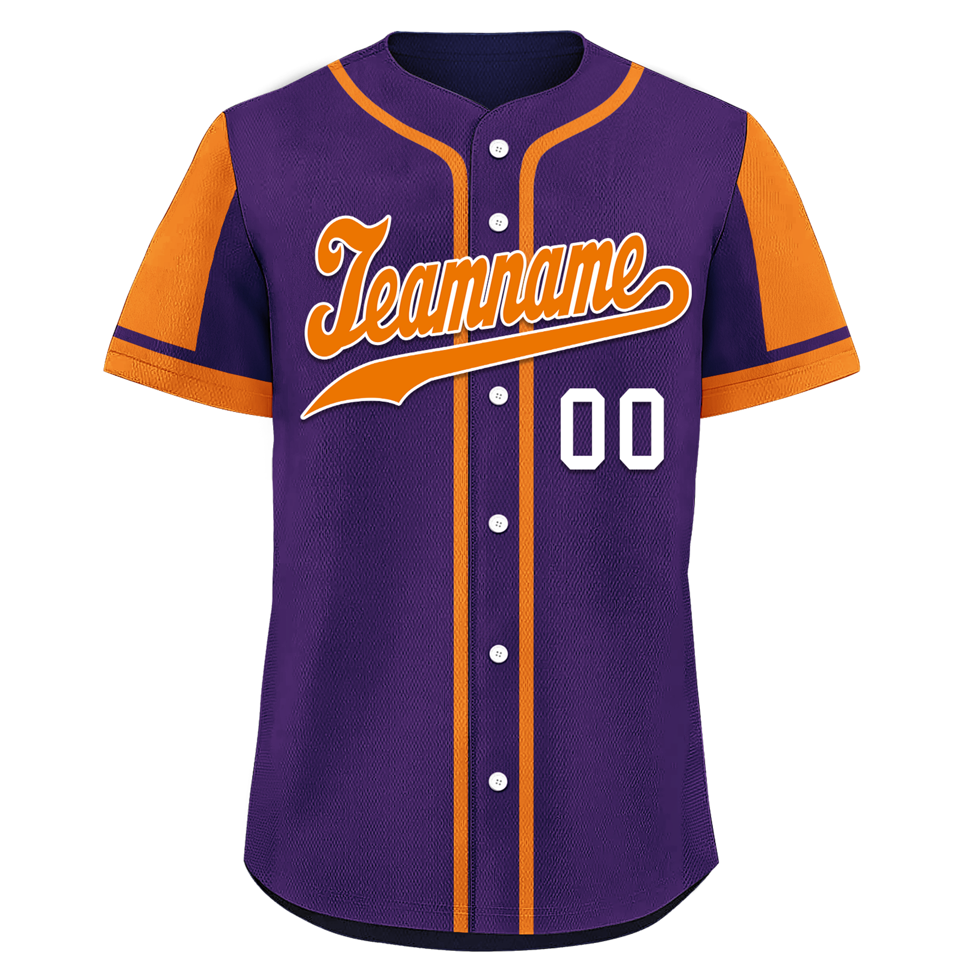 Custom Purple Orange Raglan Sleeves Personalized Authentic Baseball Jersey BSBJ01-D017184