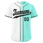 Custom White Green Gradient Fashion Personalized Authentic Baseball Jersey BSBJ01-D0a7aa7