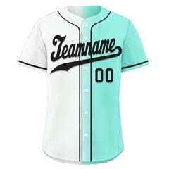 Custom White Green Gradient Fashion Personalized Authentic Baseball Jersey BSBJ01-D0a7aa7