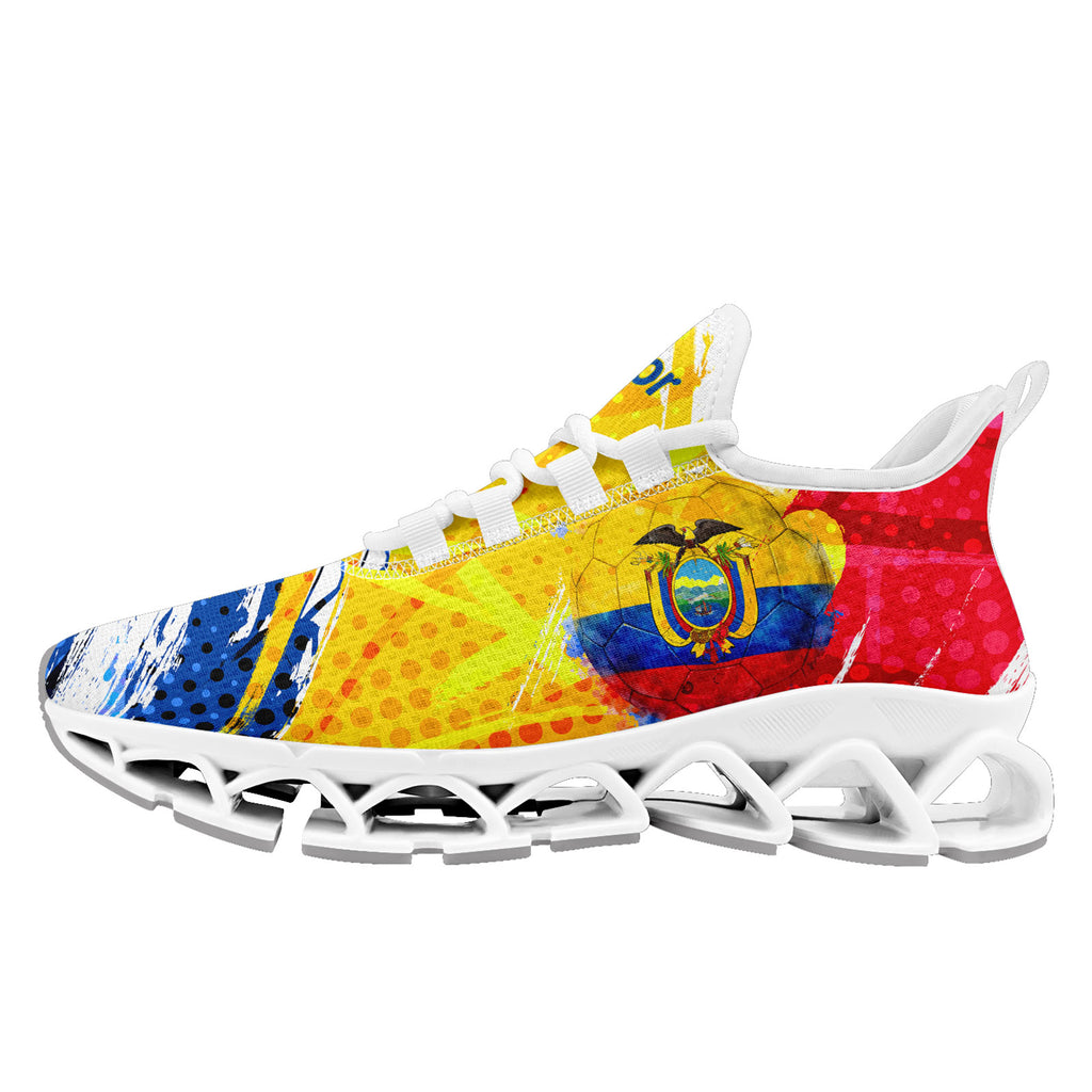 Custom Ecuador 2026 World Cup Sneakers DIY Country Flag Running Shoes Lightweight Sport Shoes Gift for Football Fans Personalized Team Name and Logo FN003XD-F009092-4