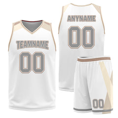 Custom White Gold Copper Chicago City Edition Personalized Reversible Basketball Set Sports Basketball Jersey BBJ01R-D0610-5