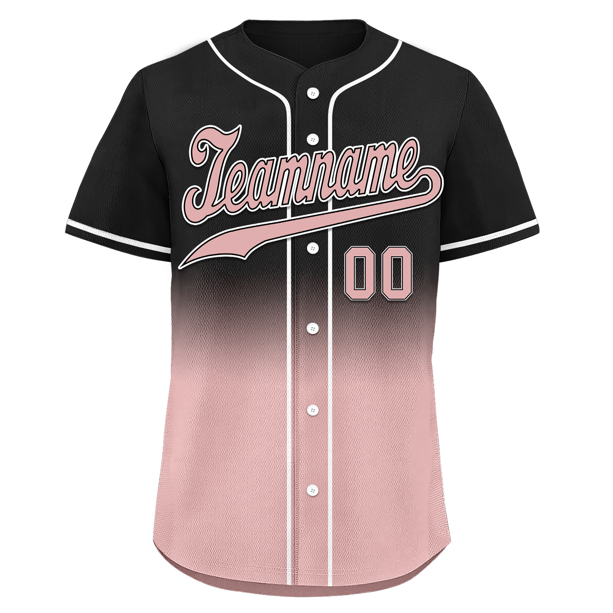 Custom Black Pink Fade Fashion Personalized Authentic Baseball Jersey BSBJ01-D0a70d9