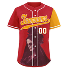 Custom Red Yellow Skull Fashion Personalized Authentic Baseball Jersey BSBJ01-D017150