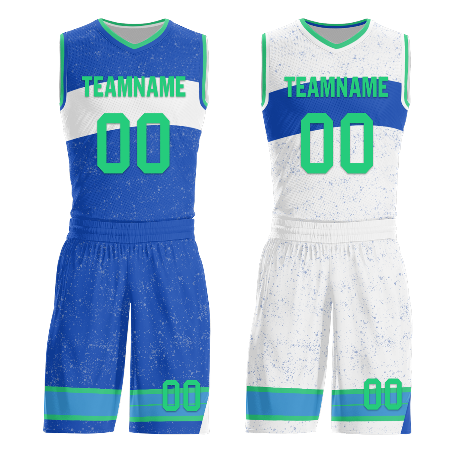 Custom Blue White Classic Style Reversible Basketball Uniform Personalized Ordinary BBJR-D017009