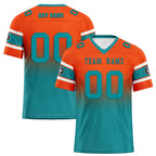 Custom Orange Blue Miami Personalized Authentic Football Jersey FBJ02-D020249-24