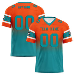 Custom Orange Blue Miami Personalized Authentic Football Jersey FBJ02-D020249-24