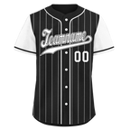 Custom Black White Stripe Fashion Personalized Authentic Baseball Jersey BSBJ01-D017239