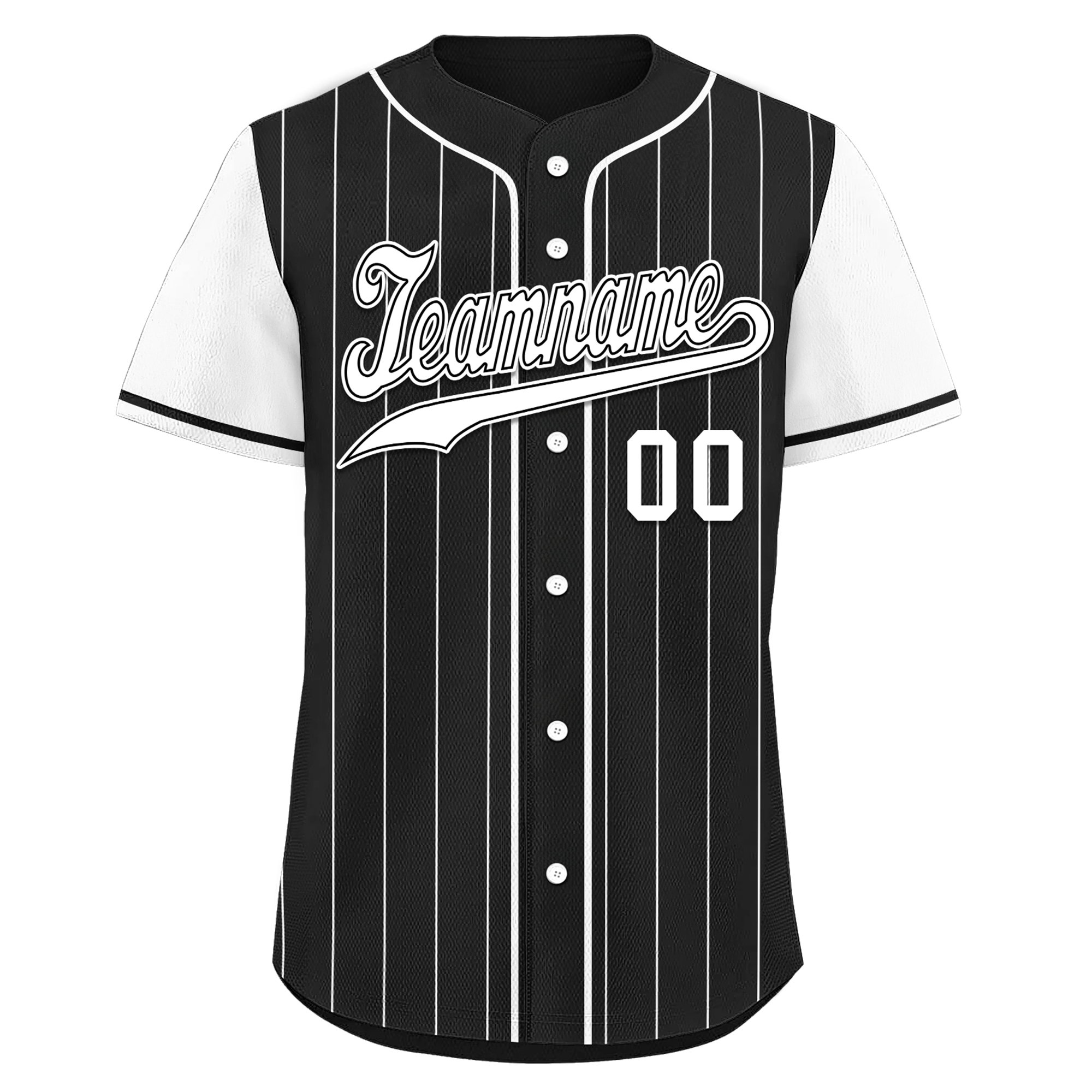 Custom Black White Stripe Fashion Personalized Authentic Baseball Jersey BSBJ01-D017239