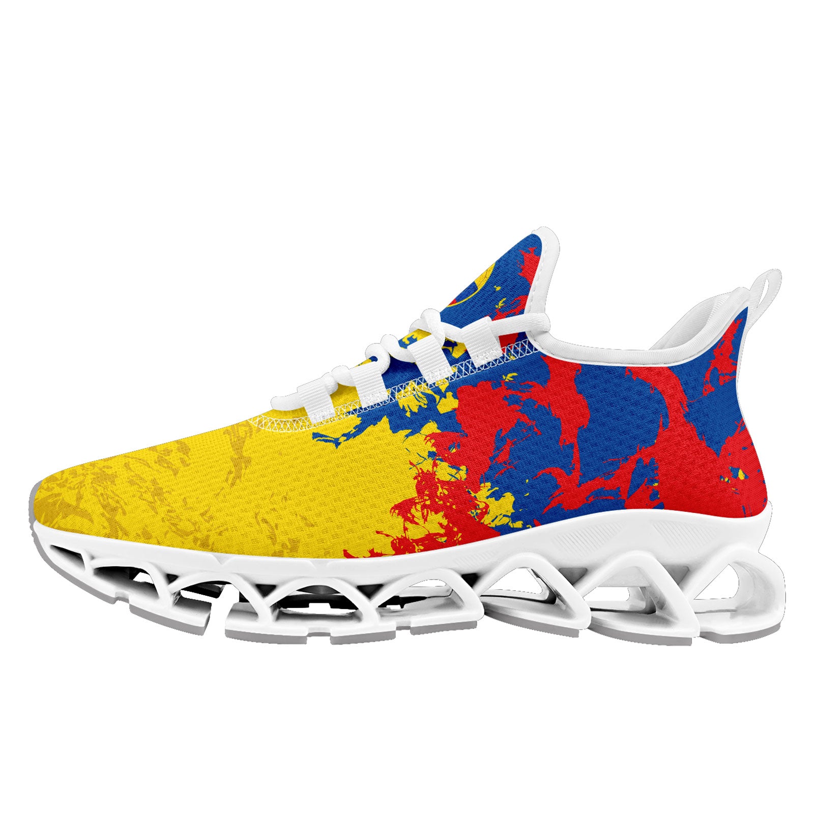Custom Ecuador 2026 World Cup Sneakers DIY Country Flag Running Shoes Lightweight Sport Shoes Gift for Football Fans Personalized Team Name and Logo FN003XD-F009092-1