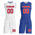 Custom White Blue Classic Style Reversible Basketball Uniform Personalized Ordinary BBJR-D017020