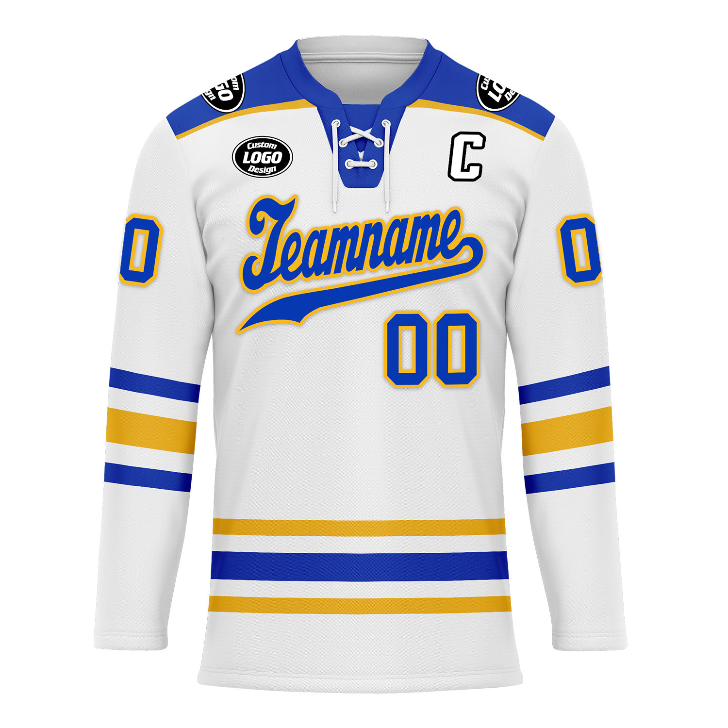 Custom White Blue Personalized Hockey Jersey HCKJ01-D0a70ab