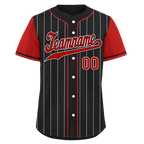 Custom Black Red Stripe Fashion Personalized Authentic Baseball Jersey BSBJ01-D017216