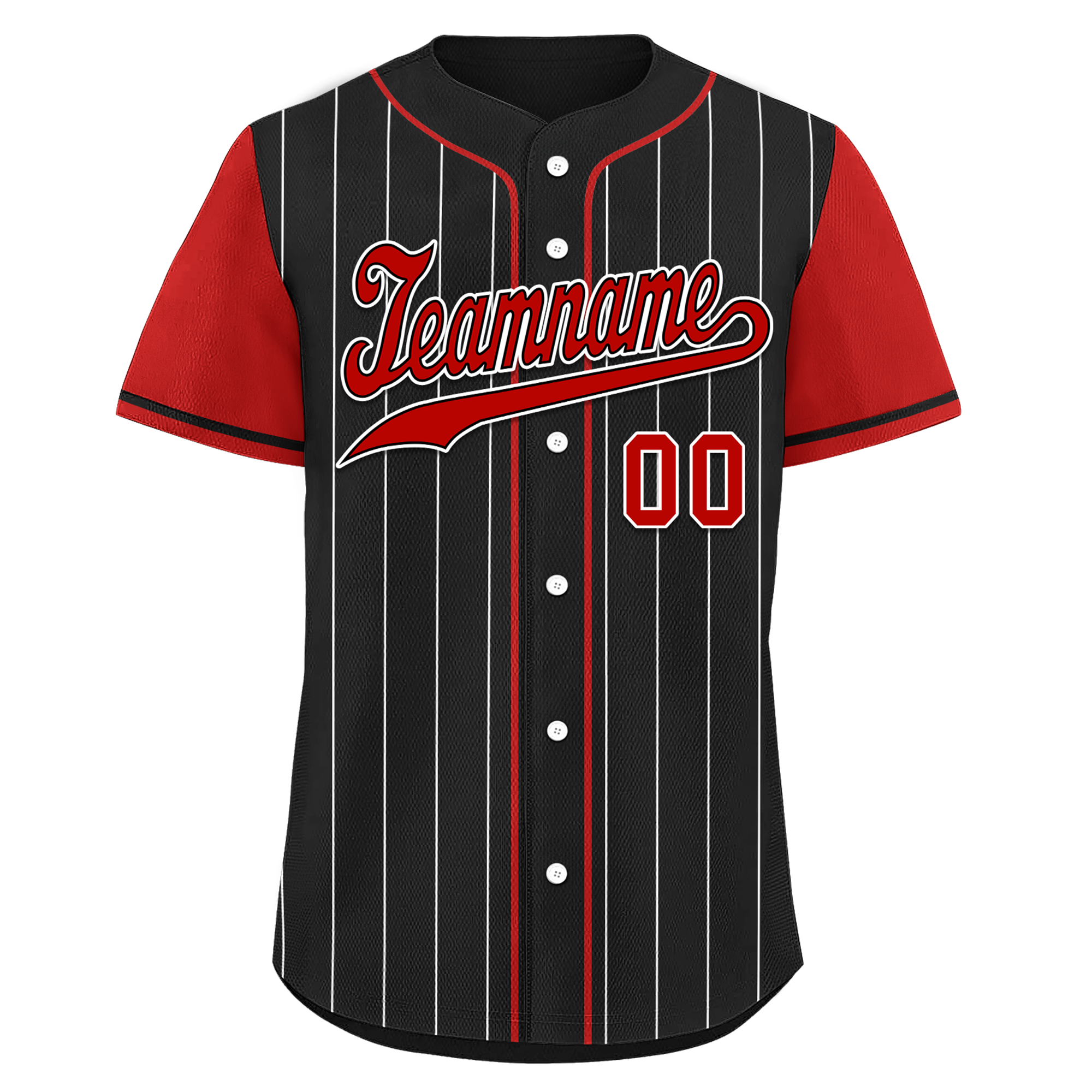 Custom Black Red Stripe Fashion Personalized Authentic Baseball Jersey BSBJ01-D017216