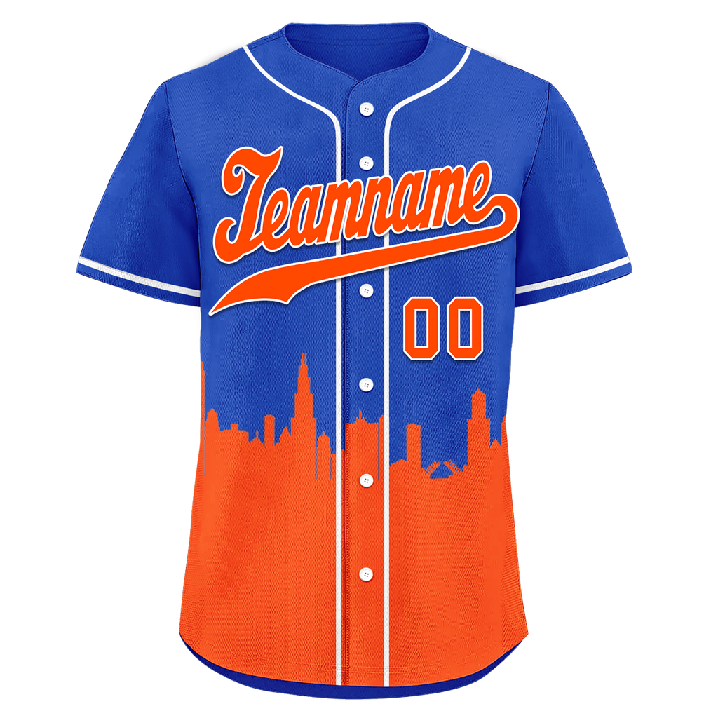 Custom Blue Orange City Edition Personalized Authentic Baseball Jersey BSBJ01-D017128