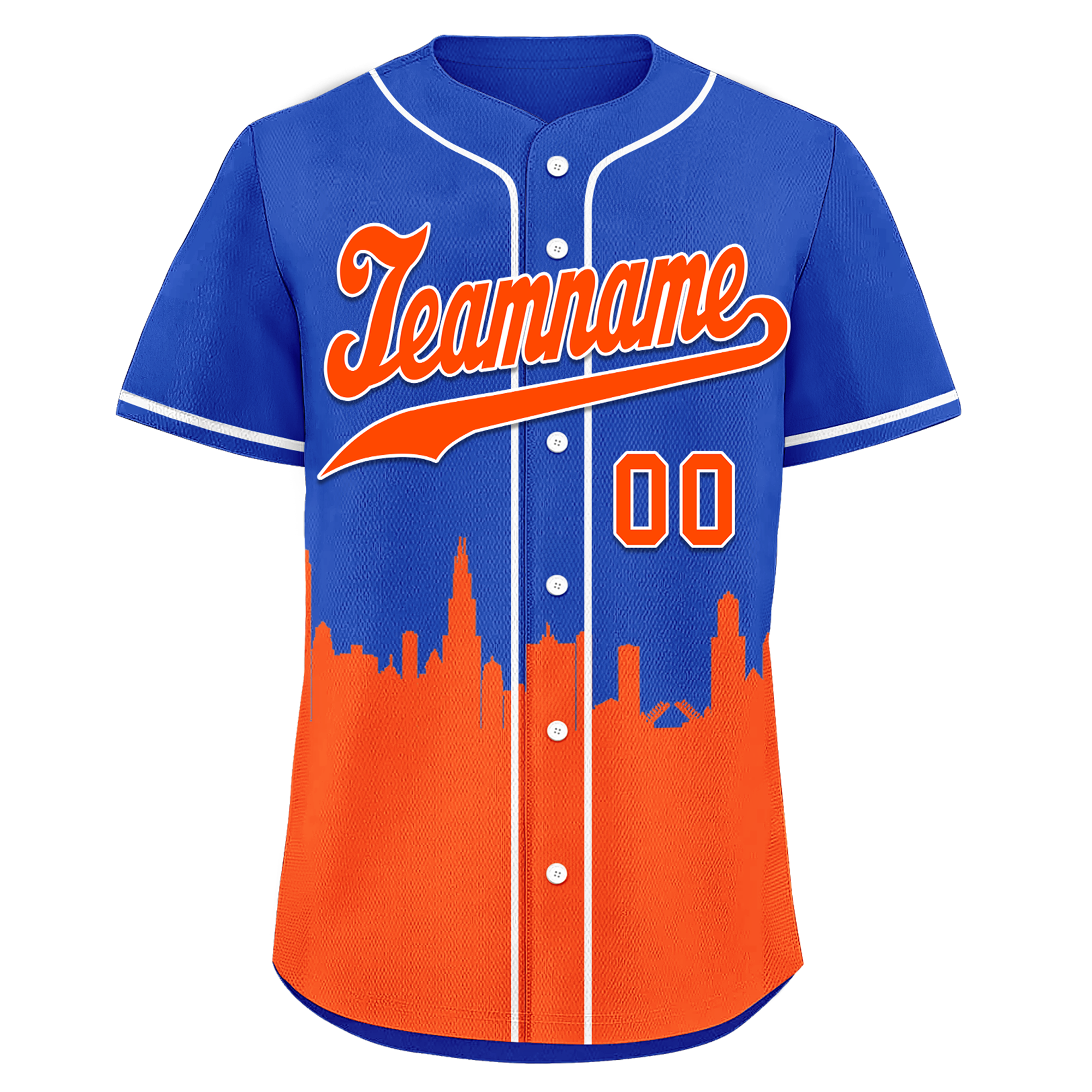 Custom Blue Orange City Edition Personalized Authentic Baseball Jersey BSBJ01-D017128