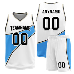 Custom Blue White Atlanta City Edition Personalized Reversible Basketball Set Sports Basketball Jersey BBJ01R-D0610-1