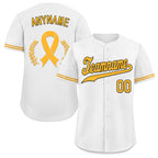 Custom White World Cancer Day Personalized Authentic Baseball Jersey BSBJ01-E06020-20